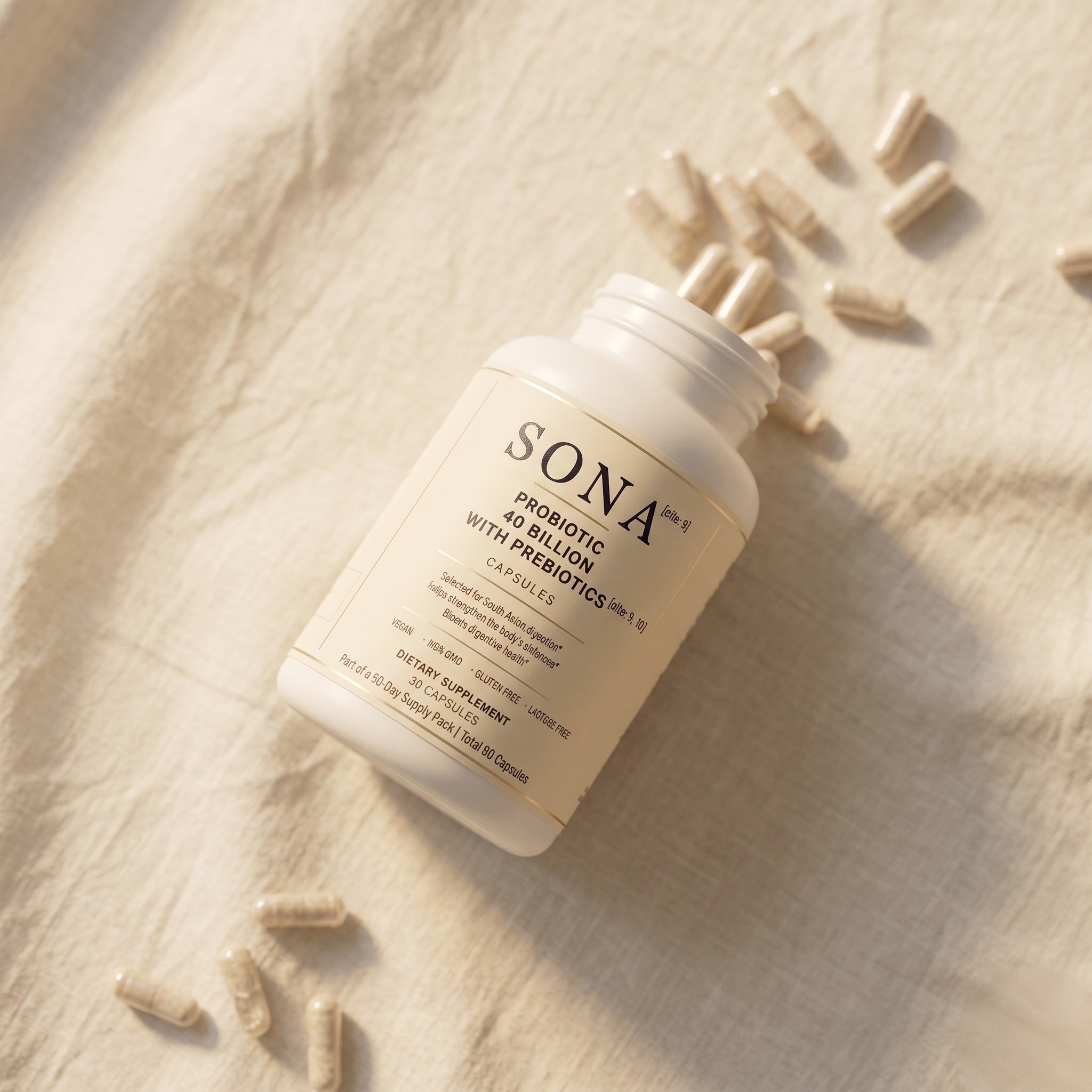 Sona bottle with capsules
